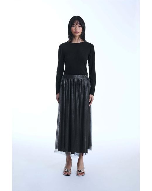 James Lakeland Black Laminated Tulle Skirt