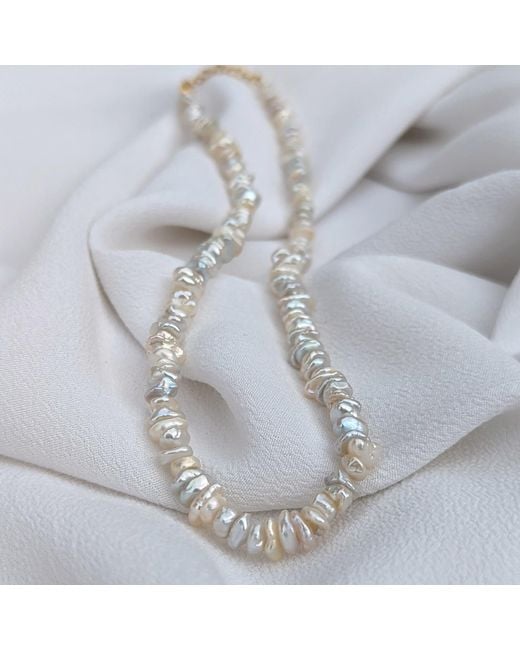 Kiri & Belle Metallic Ayla Irregular Keshi Pearl Sterling Necklace