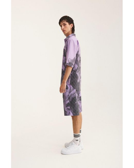 mysimplicated Purple Short Sleeve Shirt And Bermuda Set for men