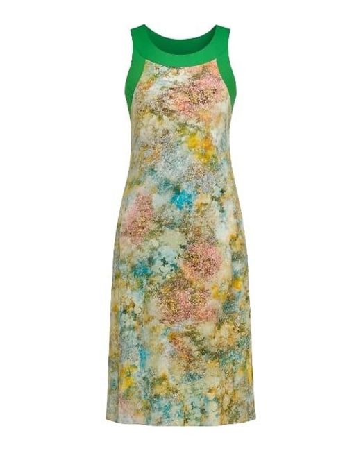 Conquista Green Floral A Line Maxi Dress