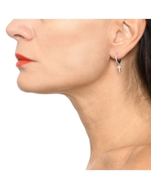 Addicted White Neutrals Mut Cross Stud Earrings