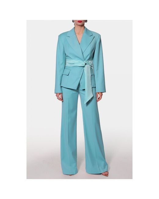 AGGI by HALEWSKI Blue Franzi How Am I Wide Leg Trousers