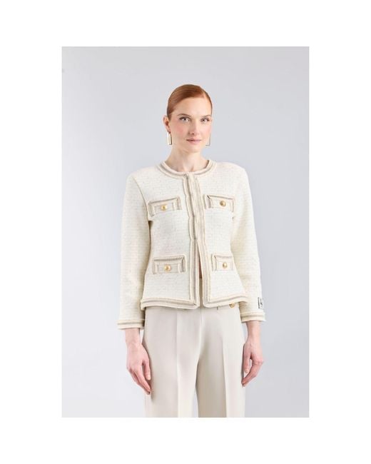 The Extreme Collection White Neutrals Cropped Structured Jacket Cameron