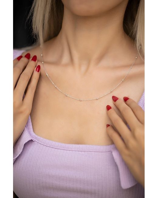 Spero London Blue Bead Chain Sterling Satellite Necklace