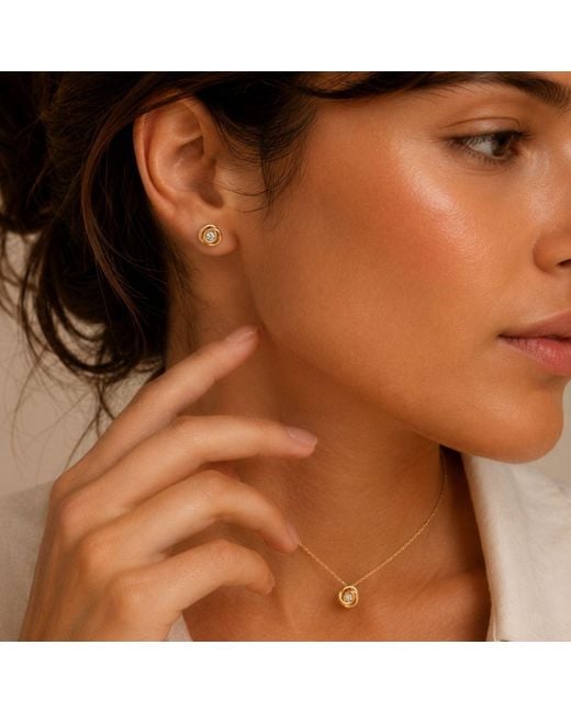 Lily Flo Jewellery Metallic Destined, Somehow Diamond Stud Earrings