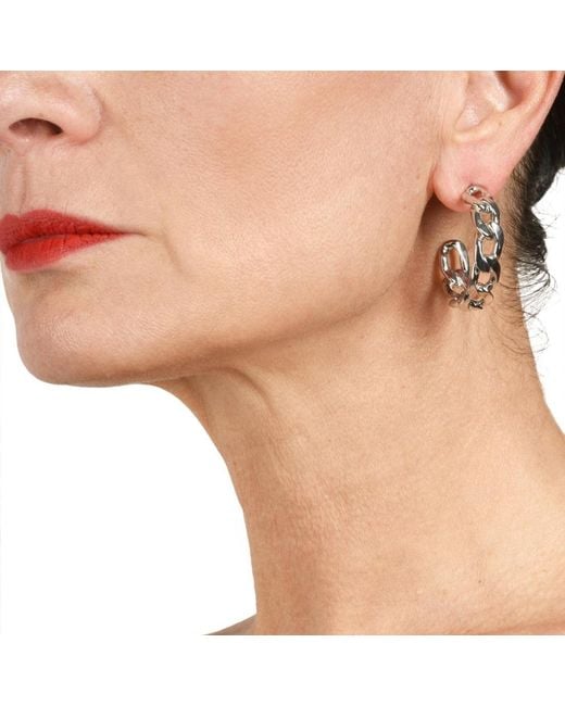 Addicted Metallic Sekhmet Earrings Chain Hoops
