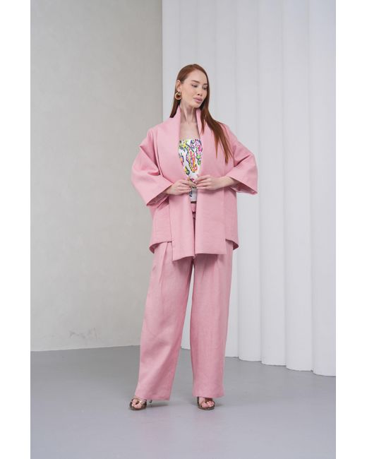 Lumina Eligma Pink The Duality Linen Jacket