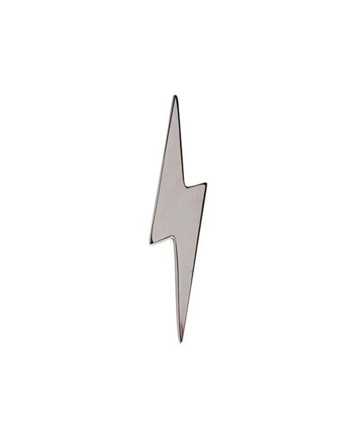 Edge Only Metallic Pointed Lightning Bolt Pin Sterling for men