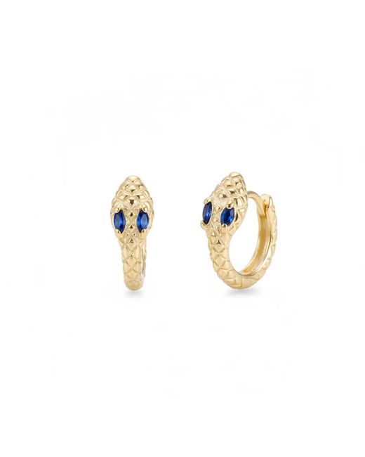 Angel Barocco Blue Small & Dainty Snake Hoops Earrings