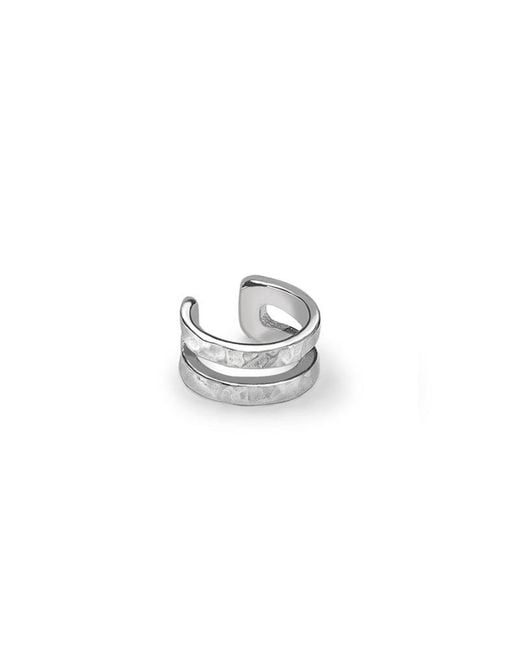 Dower & Hall White Double Bar Nomad Ear Cuff