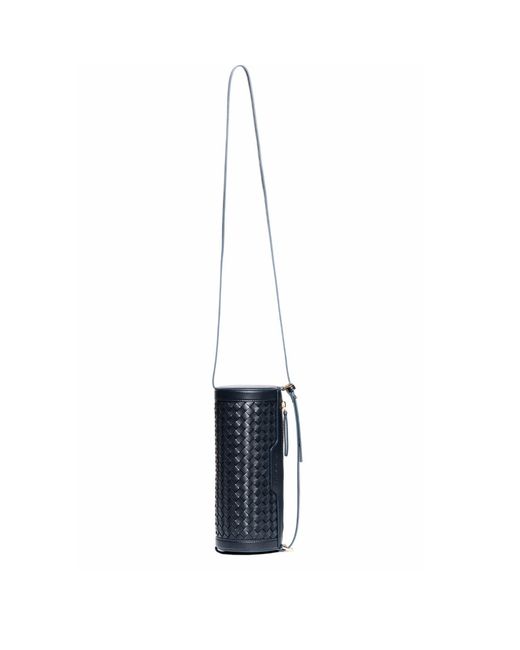 Owlish Studio White Reef Woven Vegan Leather Cylinder Bag