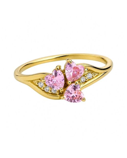 Belinda Jewelz Multicolor Tourmaline Triple Heart Cluster Birthstone Ring