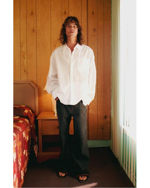 Pcfg White Pure Cotton Woven Shirt With Zip for men