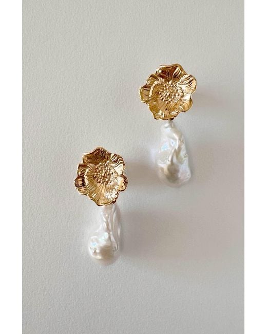 Astor & Orion White Poppy Baroque Pearl Drops