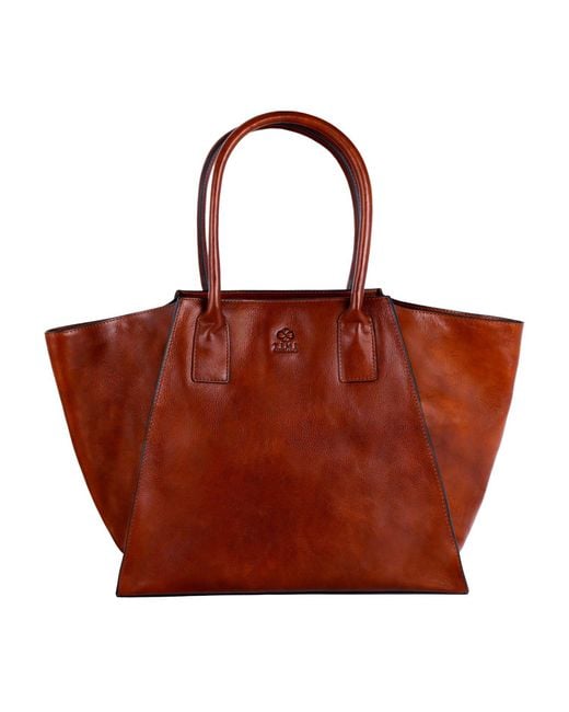 Time Resistance Red Leather Handbag Tote Bag For
