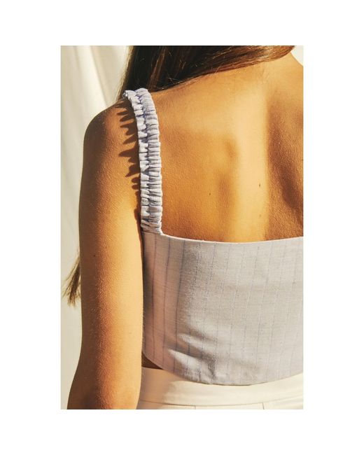 NAZLI CEREN Purple Simon Linen Top