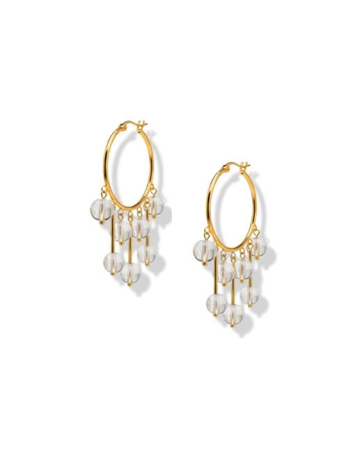 Jaredjamin Metallic Daniela Dangle Hoop Quartz Earrings