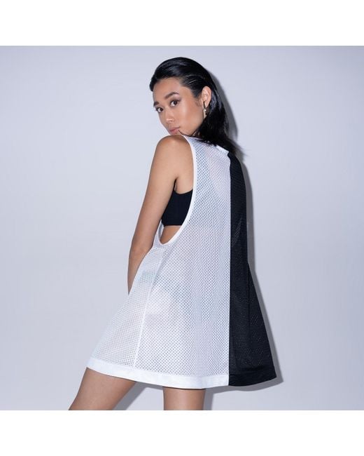 Kim Foley Black Half & Half Beach Cover-Up Athletic Mesh Dress