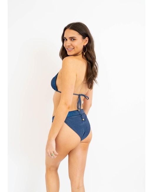 Leyla Maya Ltd Blue Sevi Triangle Bikini Top