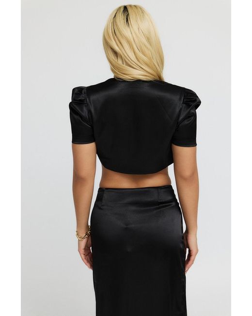 Why Mary Black Victoria Satin Bolero Jacket