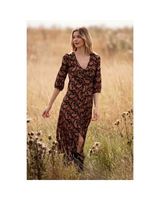At Last Brown Belgravia Midi Dress Chocolate