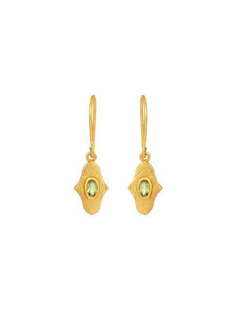 Opium Jewels Metallic Birthstone Hamsa Earrings