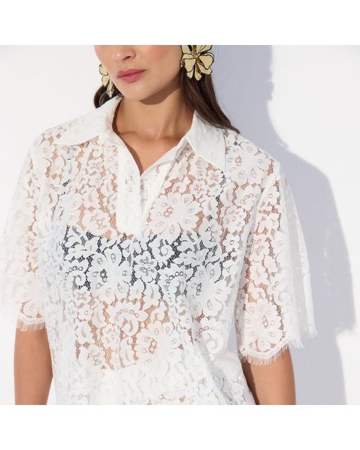 Thisisu Collection White Isla Beachwear Lace Top