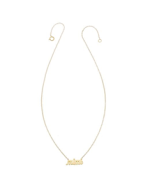 Heather Hawkins Jewelry White Mimi Lowercase Script Fourteen Karat Grandmother Fine Jewelry Necklace