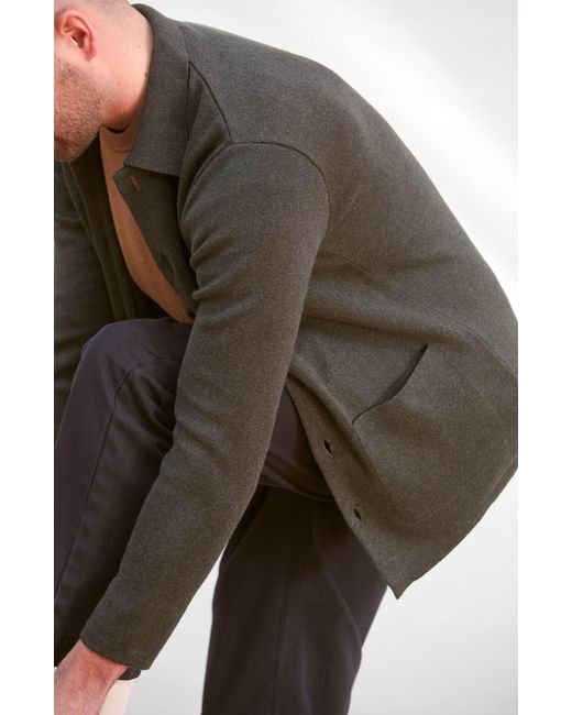 Paul James Knitwear Green Midweight Cotton Benjamin Work Shirt for men