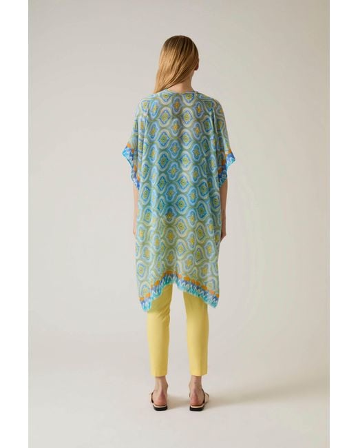 James Lakeland Blue Geometric Print Kaftan