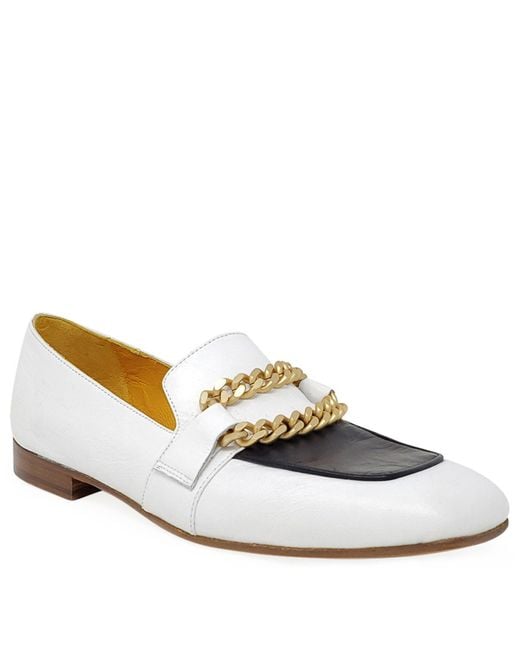 Madison Maison White Flat Loafer Wht/Blk