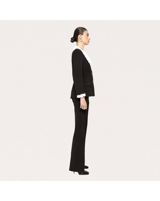 Nissa Black Single-Breasted Fitted Blazer