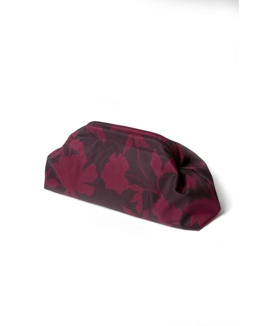 RainSisters Purple Burgundy Floral Clutch Bag