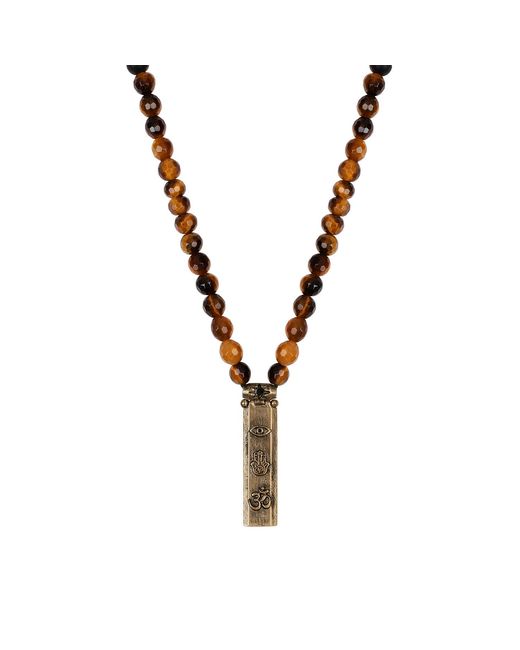 Karma and Luck Metallic Tiger's Eye & Onyx Necklace – Strength & Protection Gemstone Jewelry – Fearless Spirit for men