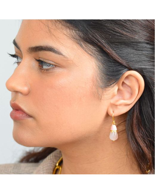 GEM BAZAAR Pink Top Hat Earrings