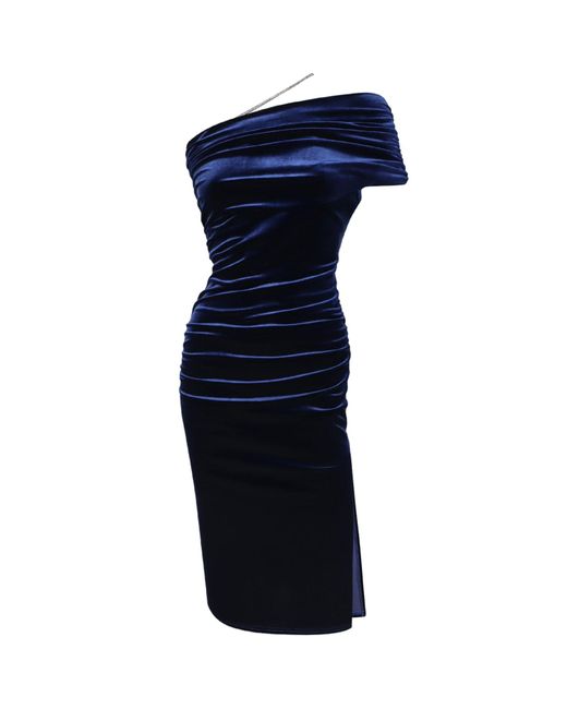 Me & Thee Blue Minced Words Midnight Velvet Dress