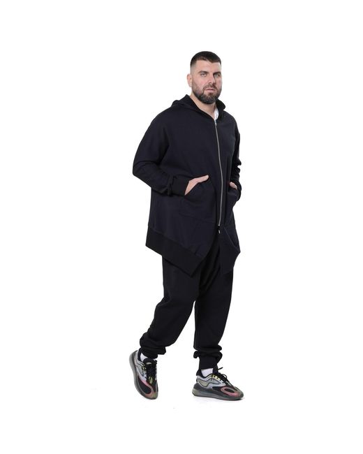 Metamorph Blue Asymmetric Zip Hoodie for men
