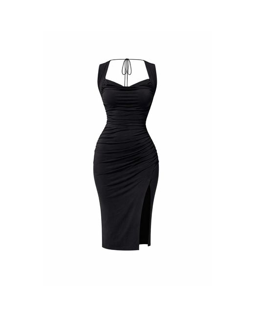 Monice London Black Aniya- Backless & Bra Friendly Midi Dress