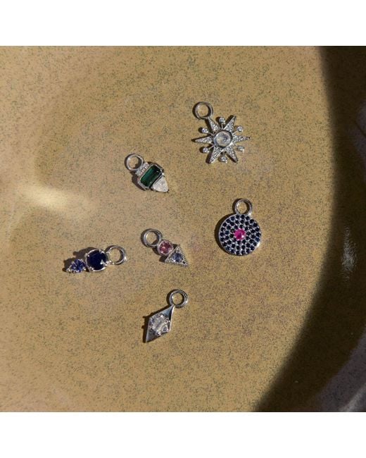 Zohreh Green Tourmaline, Sapphire & Moonstone Earring Charm Sterling