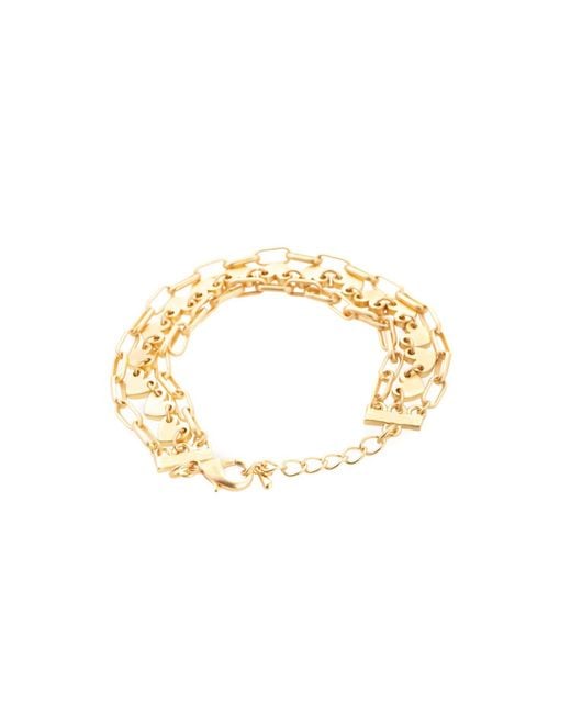 Saachi Metallic Golden Hearts Chain Link Bracelet