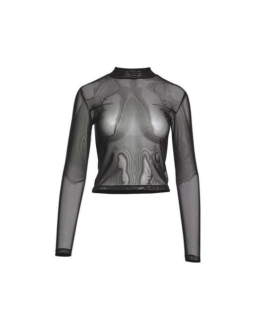 Maison sél Black Tulle Top –