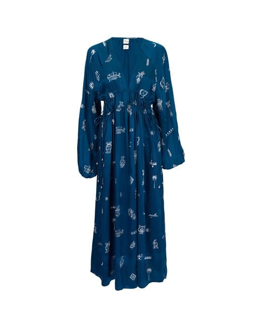Em & Shi Blue Cleo Midi Dress