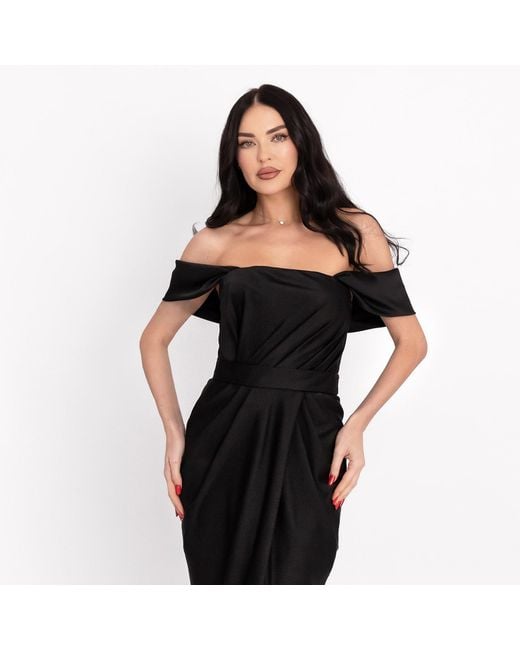 Acob a Porter Black Draped Maxi Dress