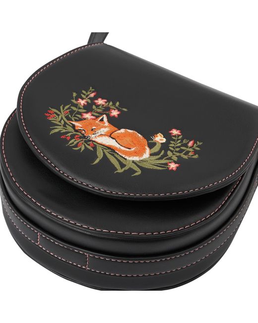 Fable England Black Sleepy Fox Saddle Bag