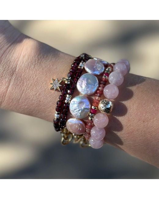 Rachel Nathan Metallic Remix: Madagascar Rose Quartz Bracelet