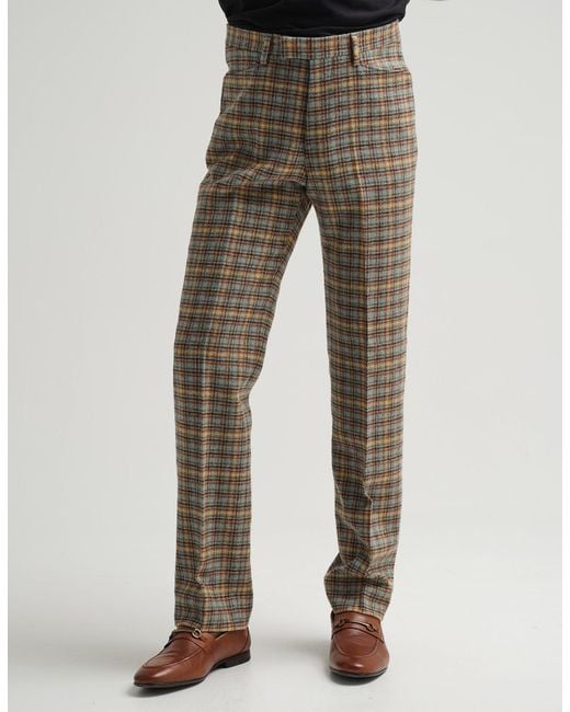 Gresham Blake Gray Blithfield Check Wool Trousers for men