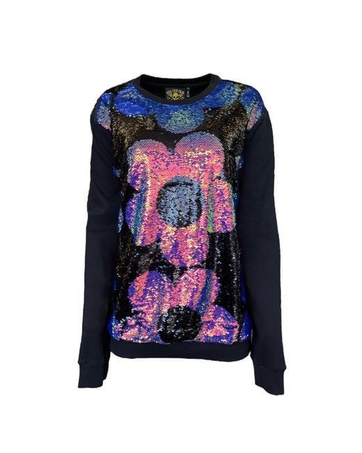 Any Old Iron Black Iridescent Right Quant Reversible Sequin Sweatshirt