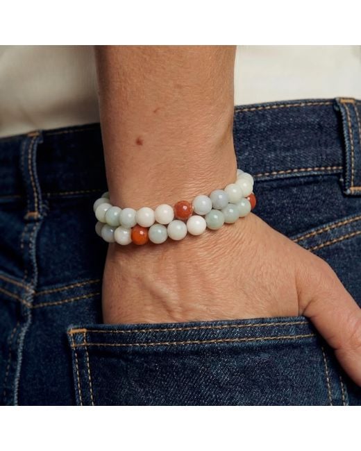 seree Metallic Pea Beaded Jade Bracelet