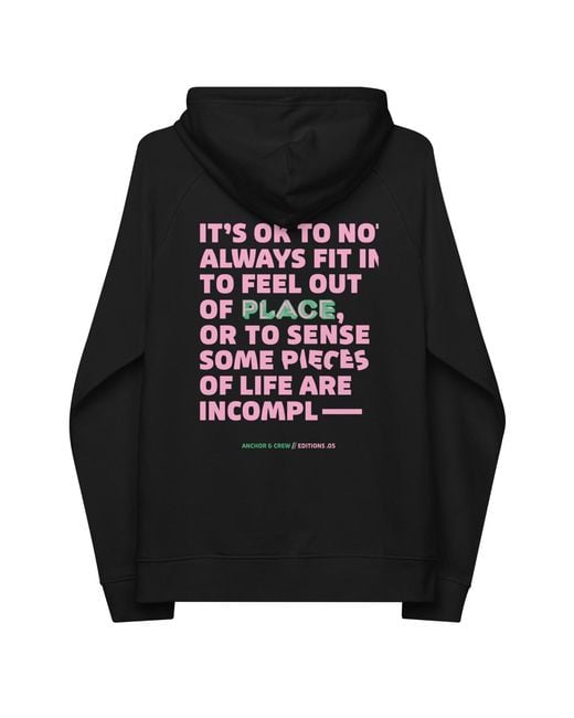 Anchor and Crew Black Five It's Ok Editions Organic Cotton Hoodie for men