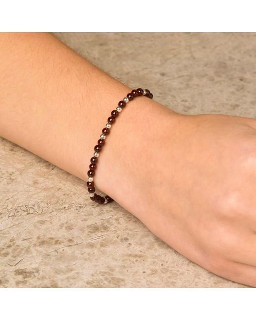 Nellou Jewellery Metallic Jewel Bead January Birthstone Bracelet Sterling